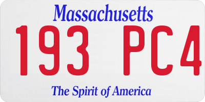 MA license plate 193PC4