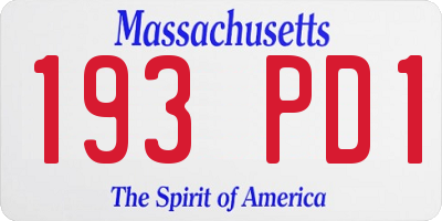 MA license plate 193PD1