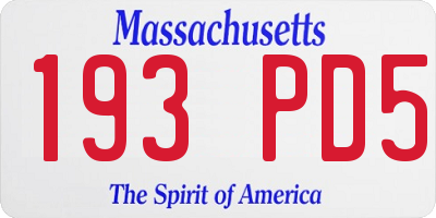 MA license plate 193PD5