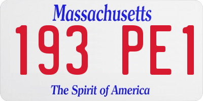 MA license plate 193PE1