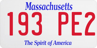 MA license plate 193PE2