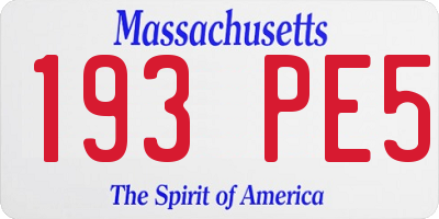 MA license plate 193PE5