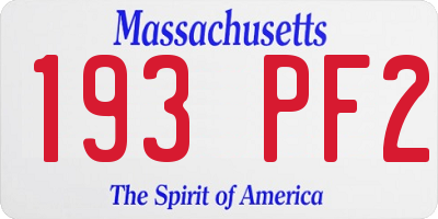 MA license plate 193PF2