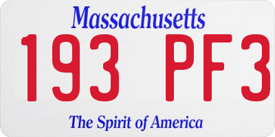 MA license plate 193PF3