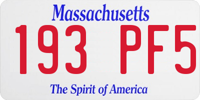 MA license plate 193PF5