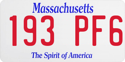 MA license plate 193PF6