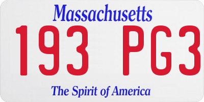 MA license plate 193PG3
