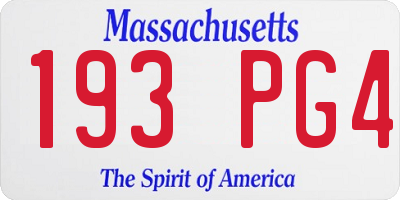 MA license plate 193PG4