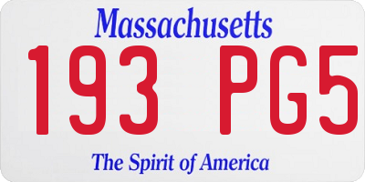 MA license plate 193PG5