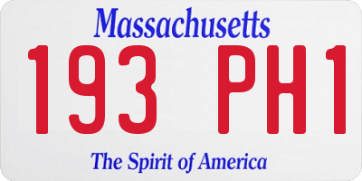 MA license plate 193PH1