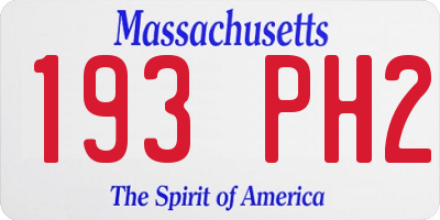 MA license plate 193PH2