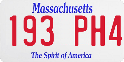 MA license plate 193PH4
