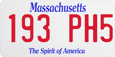 MA license plate 193PH5