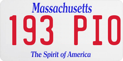 MA license plate 193PI0
