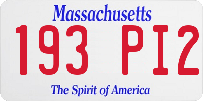 MA license plate 193PI2