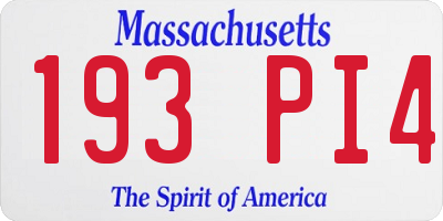 MA license plate 193PI4