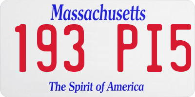 MA license plate 193PI5