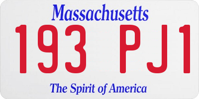 MA license plate 193PJ1