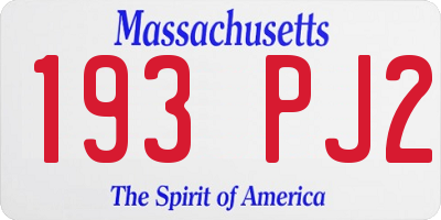 MA license plate 193PJ2