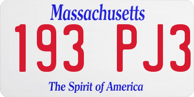 MA license plate 193PJ3