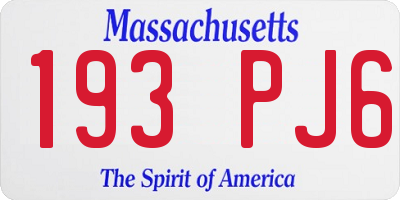 MA license plate 193PJ6