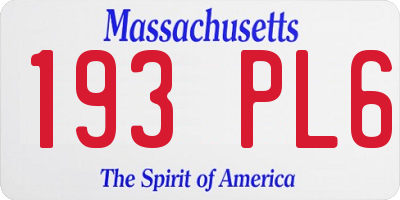 MA license plate 193PL6