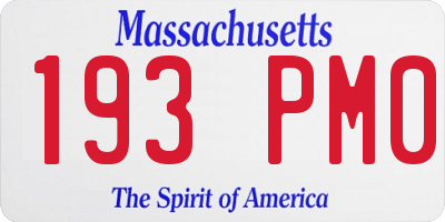 MA license plate 193PM0