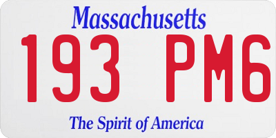MA license plate 193PM6