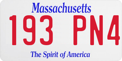 MA license plate 193PN4