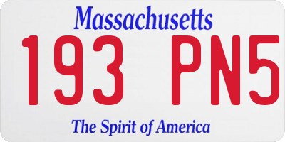 MA license plate 193PN5