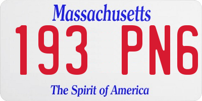 MA license plate 193PN6