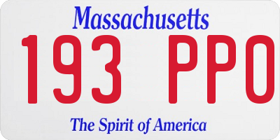 MA license plate 193PP0