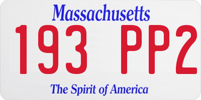 MA license plate 193PP2