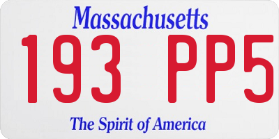 MA license plate 193PP5