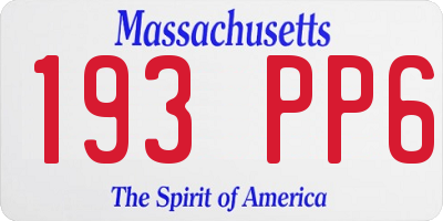 MA license plate 193PP6