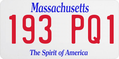 MA license plate 193PQ1
