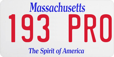 MA license plate 193PR0