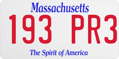 MA license plate 193PR3