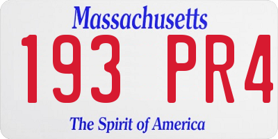 MA license plate 193PR4