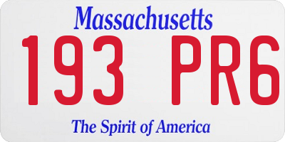 MA license plate 193PR6
