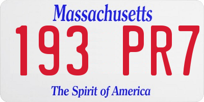 MA license plate 193PR7