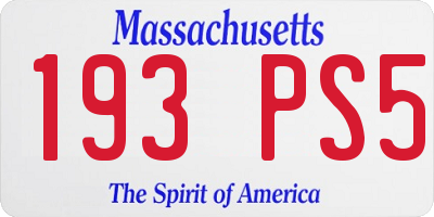 MA license plate 193PS5