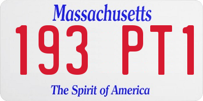 MA license plate 193PT1