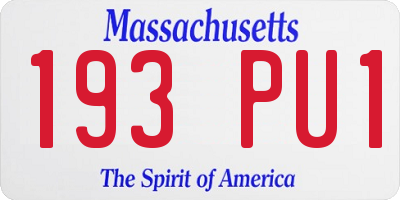 MA license plate 193PU1