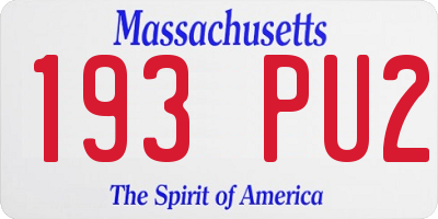 MA license plate 193PU2