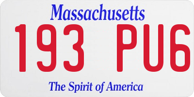 MA license plate 193PU6