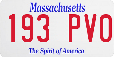 MA license plate 193PV0