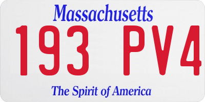 MA license plate 193PV4