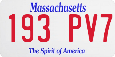 MA license plate 193PV7