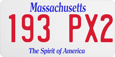 MA license plate 193PX2
